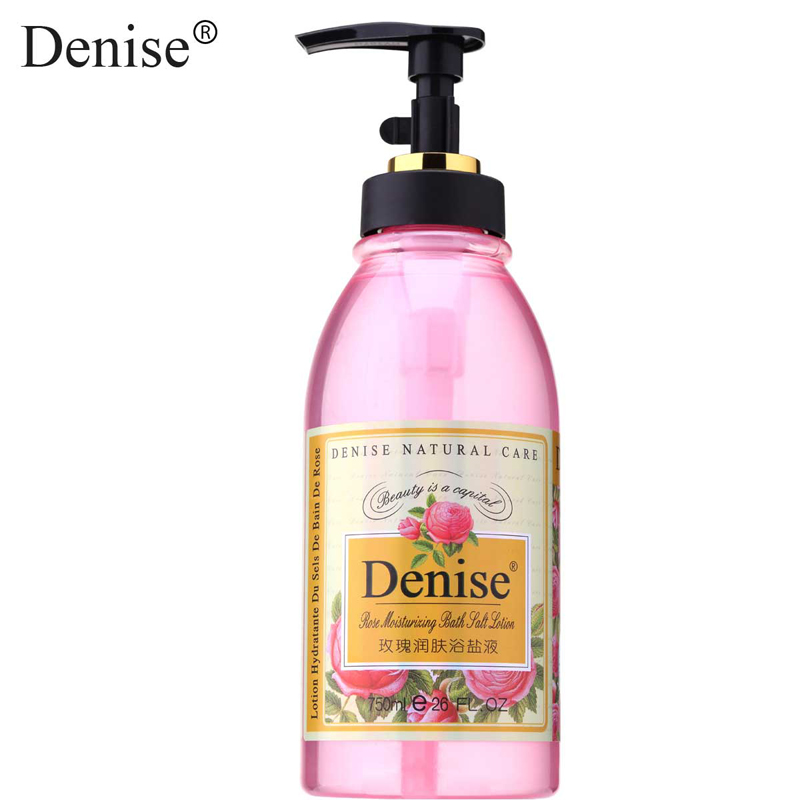 denise 玫瑰精油润肤浴盐液750ml 家庭装 去鸡皮平滑去粉刺