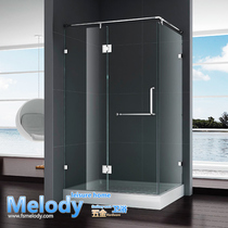 Me-014 L-shaped shower room flat door shower room 90 degree frameless full set of 304 accessories (except glass)