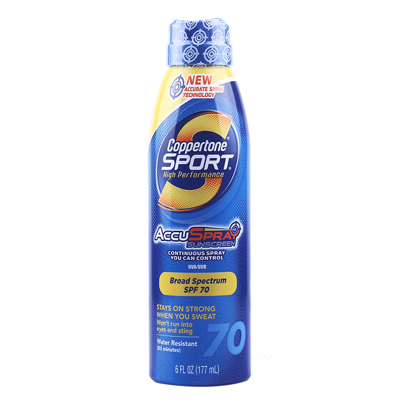 美国coppertone水宝宝运动型防晒喷雾 SPF70 177ml 海边军训
