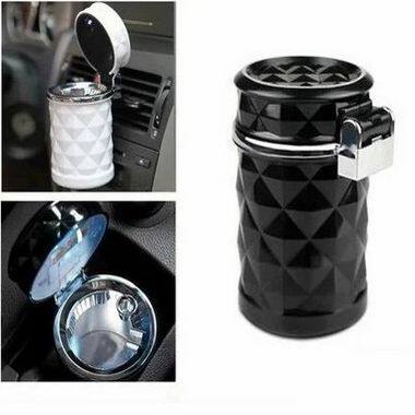 烟灰缸 led创意汽车车载烟缸可爱4s挂式出风口带盖带灯悬挂车上