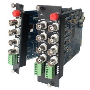 18 slot 4U rack plug-in 8-way video optical transceiver receiver 8V eight-way digital single fiber 20 kilometers