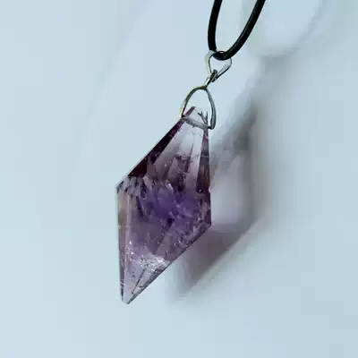 Water jade ice soul Natural amethyst pendant Amethyst pendant Amethyst spirit pendulum pendant Spirit pendulum Pink white variety