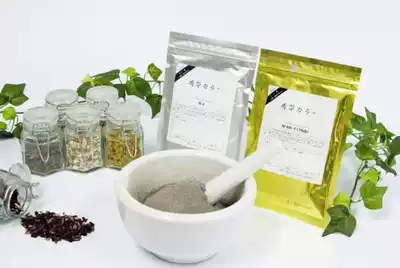 Japanese original imported vanilla plant hair dye powder elderly cover white hair white black black 100g