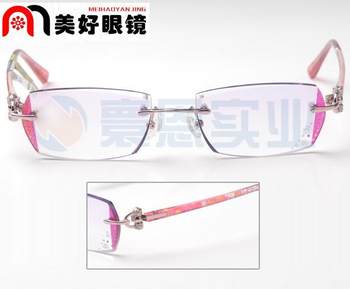 ແວ່ນຕາທີ່ສວຍງາມ] YEIN Korean Phantom rimless diamond-encrusted glass NO.866 women's film-encrusted glass