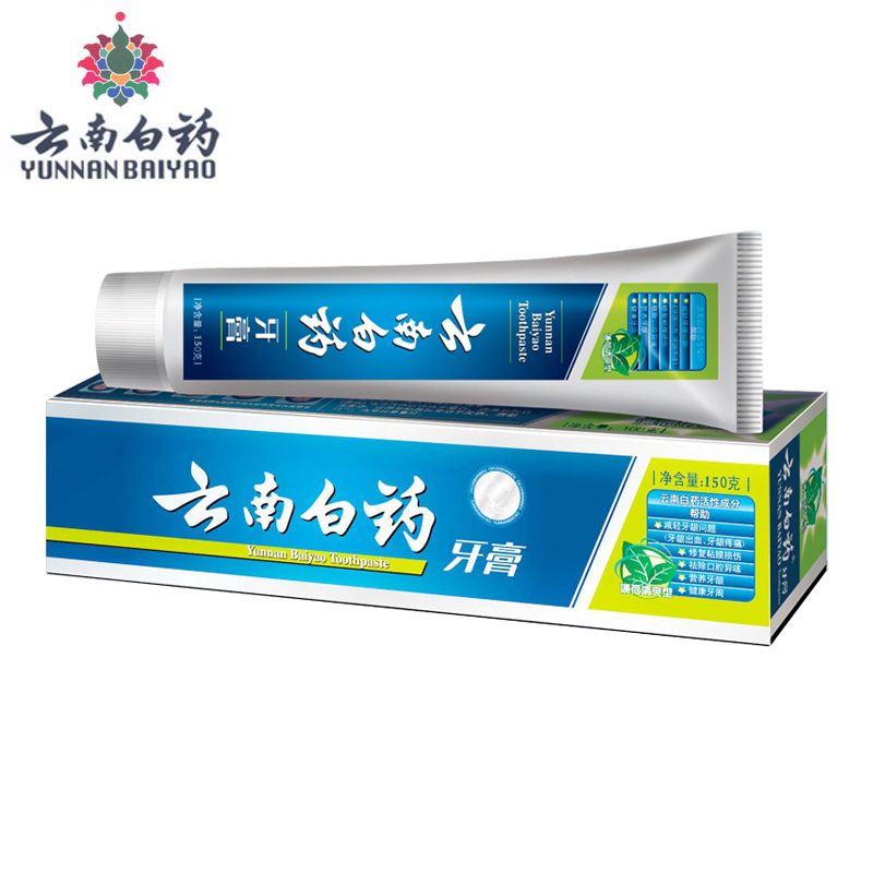 云南白药牙膏口腔护理去渍口气清新 薄荷清爽 150g