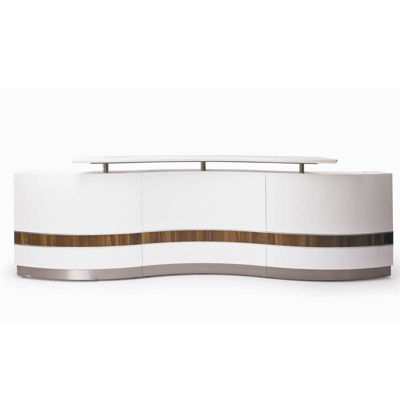 White Arc Baking Varnish Front Table Table Fashion Brief Company Front Office Reception Desk Bar 3 3 m cashier's counter
