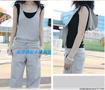 2019 new gestational maternity dress pregnant woman Han edition Enlarged Lady Gats pure cotton Lianhood back with pants with pants trousers Long pants