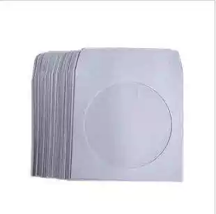 White paper shell 100 small disc paper bag 8CM hollow paper bag DVDCD transparent paper bag 80g disc packaging bag