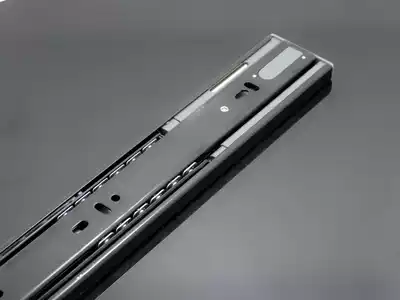 Black large three-section damping drawer guide rail overall cabinet buffer hydraulic silent ball track pure copper core slide