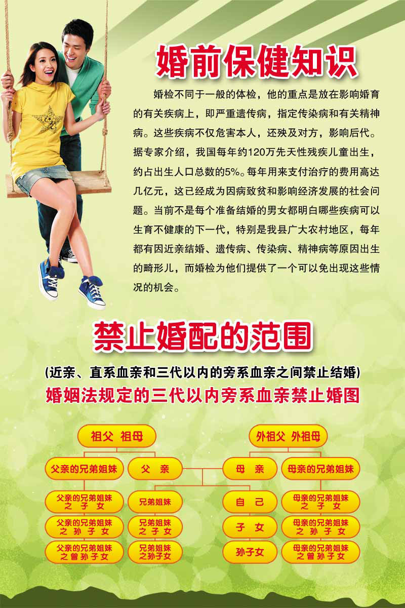 海报印制93素材健康展板392婚前保健知识