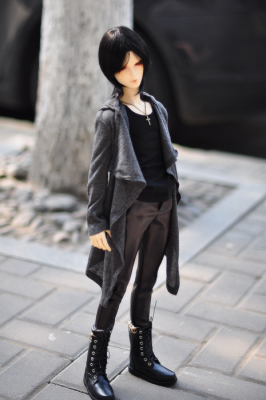 taobao agent M3 Studio BJD baby clothes 4 points and 3 points HID Uncle shopkeeper recommendation dark gray knitted long cardigan strong uncle customization