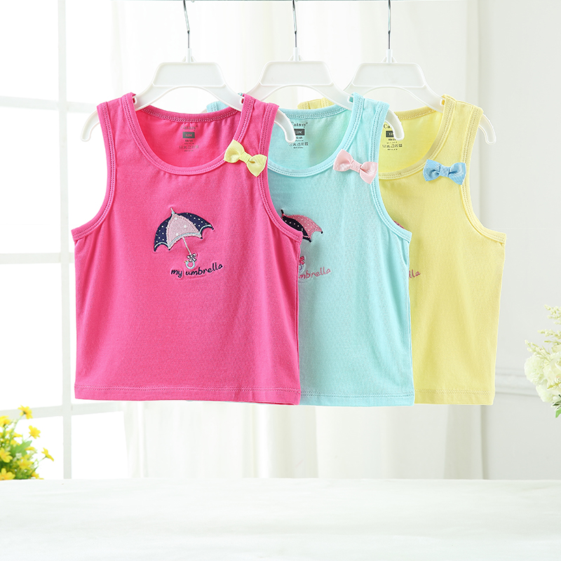 2014卡特思儿童纯棉背心 女宝宝糖果色夏季无袖衣服 210224