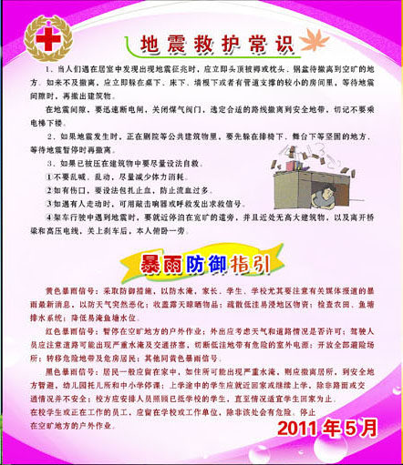 659海报印制展板素材864红十字救护知识宣传地震救护常识