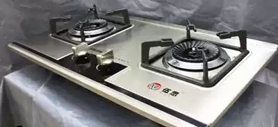 Embedded liquefied gas biogas dual-use biogas double-port gas stove(stainless steel panel)One end of biogas and one end of liquefied gas