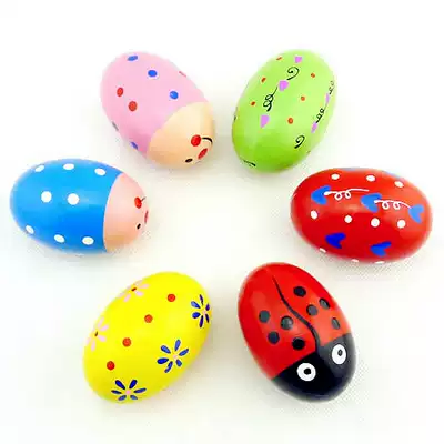 Wooden hand rattles, sand hammers, sand balls, sand eggs, baby garden, Orff musical instruments, music early education toys