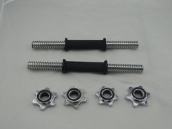 Rubber-Coated Dumbbell Bar, Electroplated Bar, Rubber-Coated Bar with Nut and Rubber Ring, Fitness Equipment, Dumbbell Accessories for Muscle Training