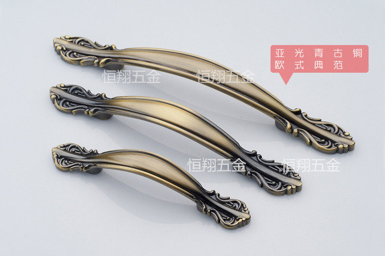 Simple Antique Handle European Chinese Style Modern Cabinet Door Wardrobe Handle High-grade Zinc Type Green Bronze K