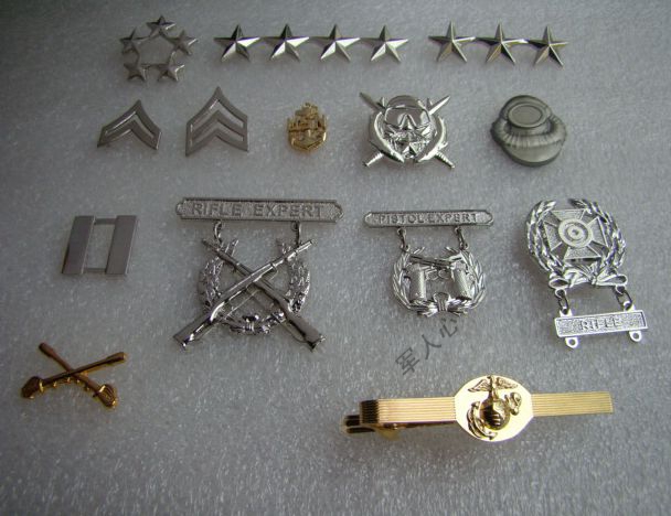 American metal badge captain led the star tie clip collar flower cap badge arms badge badge epaulettes