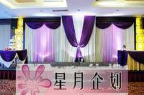 Shanghai Purple Themed Wedding Thre3D Stage Background Arrangement Decoration Wedding Flowers Arrangement