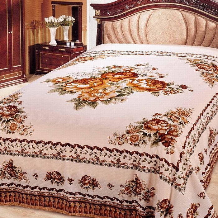 Crown happy bed sheet XN1 Fancy Fashion Pure Cotton Linen-Coffee Peony-Taobao