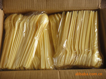 Disposable plastic spoon shaved ice cream scoop yellow long ice spoon 1800