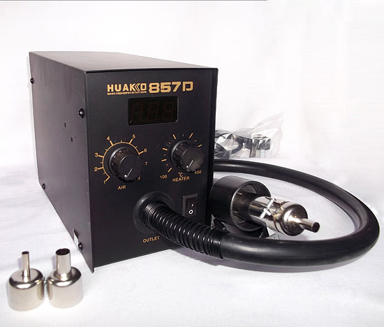 Huaguang HUAKKO857D 957957D digital display twin turbine soft rotating air hot air gun desoldering table