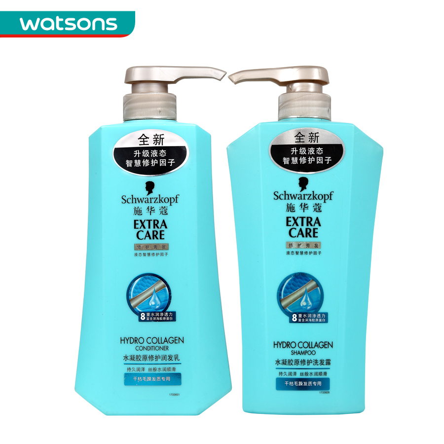 【屈臣氏】组合价 施华蔻水凝胶原修护润发乳600ml+洗发露600ml