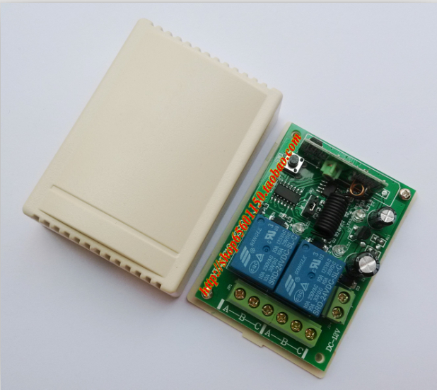 DC24V two-way remote control switch 2-way relay receiving board learning code point motion self-lock interlock adjustable