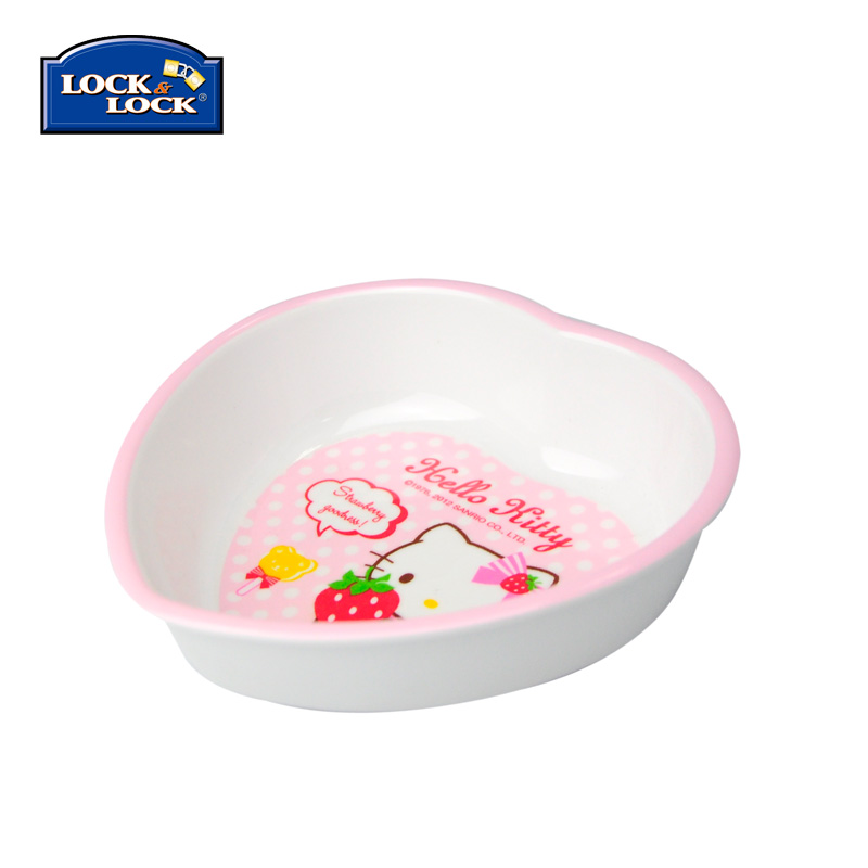 乐扣乐扣Hello Kitty卡通创意餐具爱心桃密胺饭碗270ml LBB458-KT