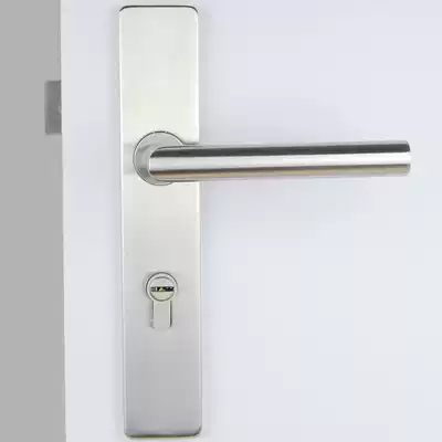 304 Brushed stainless steel panel hand lock European style indoor simple one aspect plate square tube handle lock