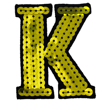 Clothes new Chinese men and women generic ornaments K Letters Sequin to Shoulder Bag Stickup With Magic Stick and Embroidery Demarcating to do more