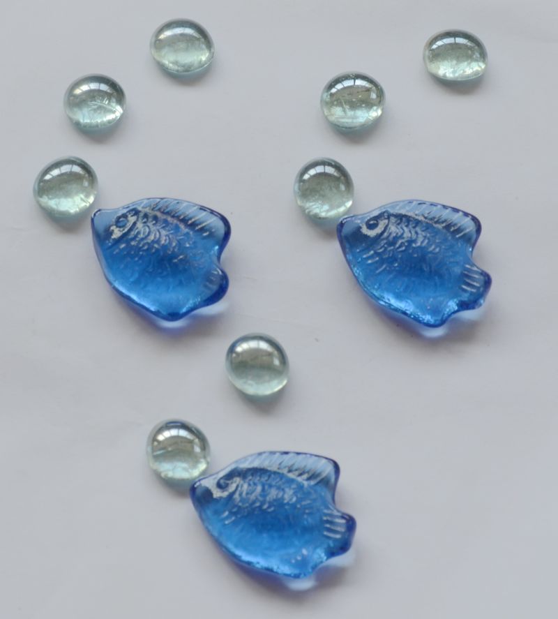 Cobalt Blue Fish Shaped Glass Flat Pearl Fish Tank Aquarium Building View Wall Applique Wall Applique home Decorative Heat Sell 3 3 Yuan 3