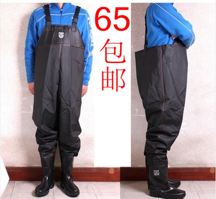 Watian oil resistant non-slip sewer covered with water fishing pants fishing pants waterproof suit rain pants half body catch fish pants