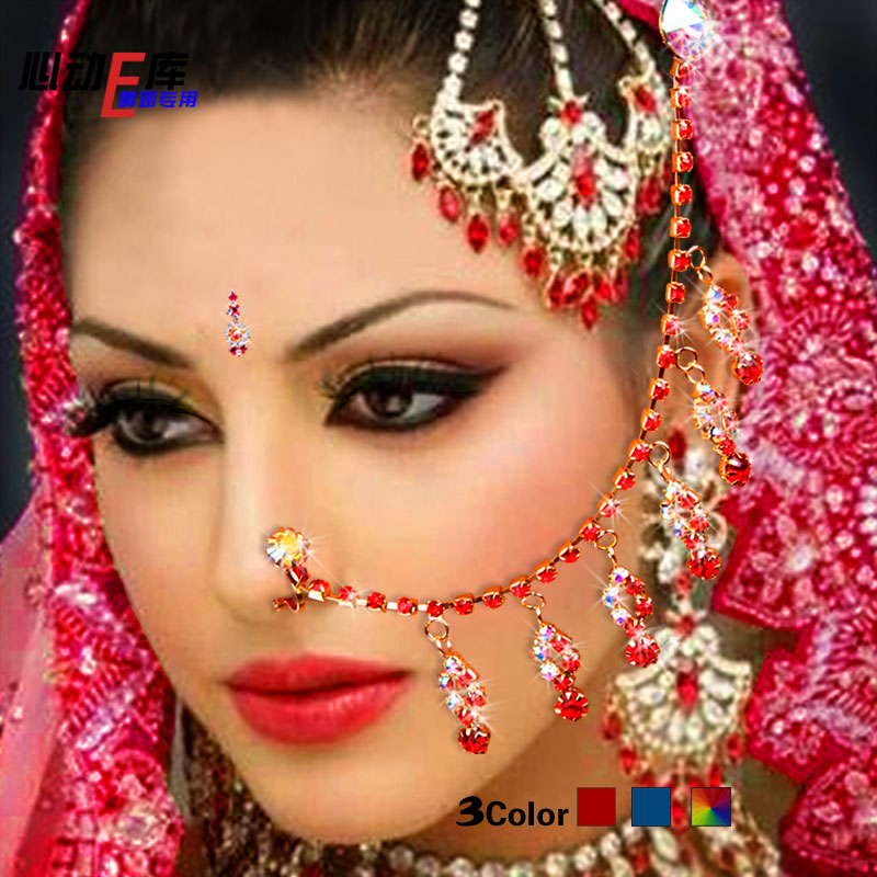 Yiwu factory price new imported Nepal high-grade acrylic diamond Indian nose chain nose clip belly dance accessories
