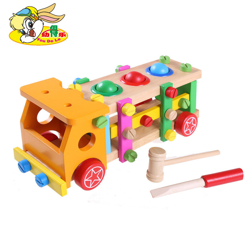 Young Dele Nut Combination Disassembly Toy Wooden Children's Educational Boy Assembly Removable Assembly Toy Car