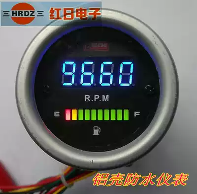 Aluminum shell waterproof instrument automobile locomotive digital tachometer LED oil gauge two-in-one instrument delivery bracket