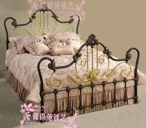 yD266 European-style wrought iron bed sheet Double bed 1 8m European-style princess bed Adult iron bed Iron bed frame