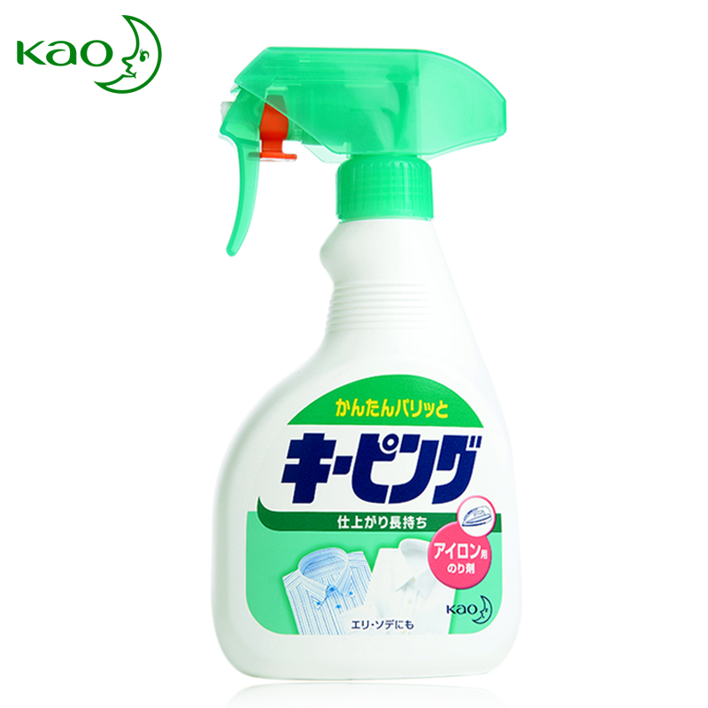 日本原装进口花王除皱上浆喷剂400ml熨衣高温持久防褶皱柔顺护色