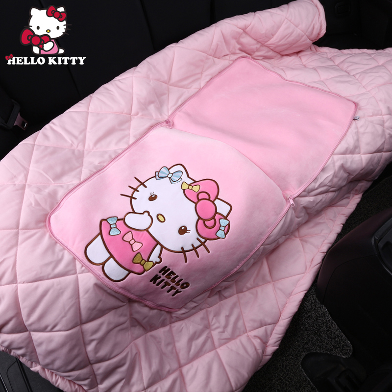 Hello Kitty 夏季汽车内两用折叠抱枕被子空调被 靠垫冷气午睡被