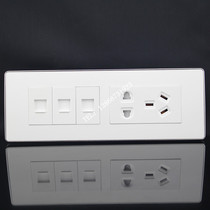 Silver edge large version 118 type power supply with dual computer telephone switch socket panel multimedia strong and weak current socket