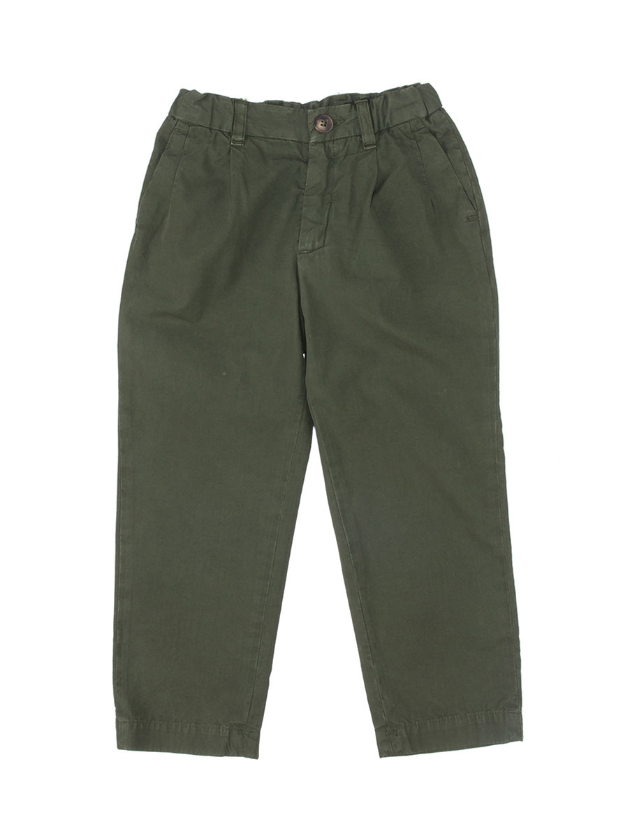 Dolce&Gabbana 橄榄绿宽松休闲九分裤