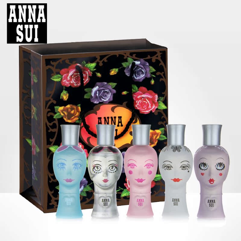 Anna Sui/安娜苏 粉洋娃娃蓝娃娃女士淡香水5*4ml五件套装礼盒
