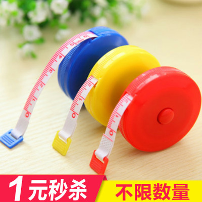 Candy color cute telescopic small plastic tape ruler Measuring tape ruler Soft tape ruler Gift ruler Mini 15 tape ruler