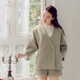 Ngọt ngào và lỏng lẻo đoạn ngắn tay áo len chín điểm nữ mùa thu và mùa đông mới tươi V-cổ rắn màu nhỏ áo cardigan nữ Áo khoác ngắn