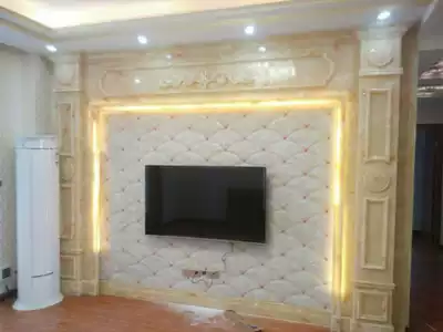 Background wall color imitation marble imitation Jade Roman column background wall border line art Roman column Roman column