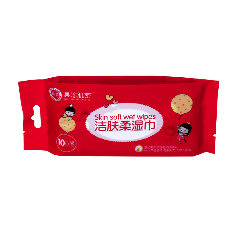 洁肤柔宝宝湿巾10片/包 天然洋甘菊护肤不含酒精无刺激 外出必备