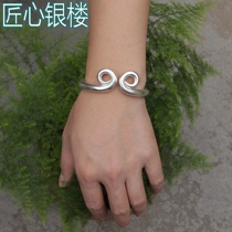 999 foot silver curse bracelet female men handmade silver ornaments Sun Daheng return Open couple silver bracelet