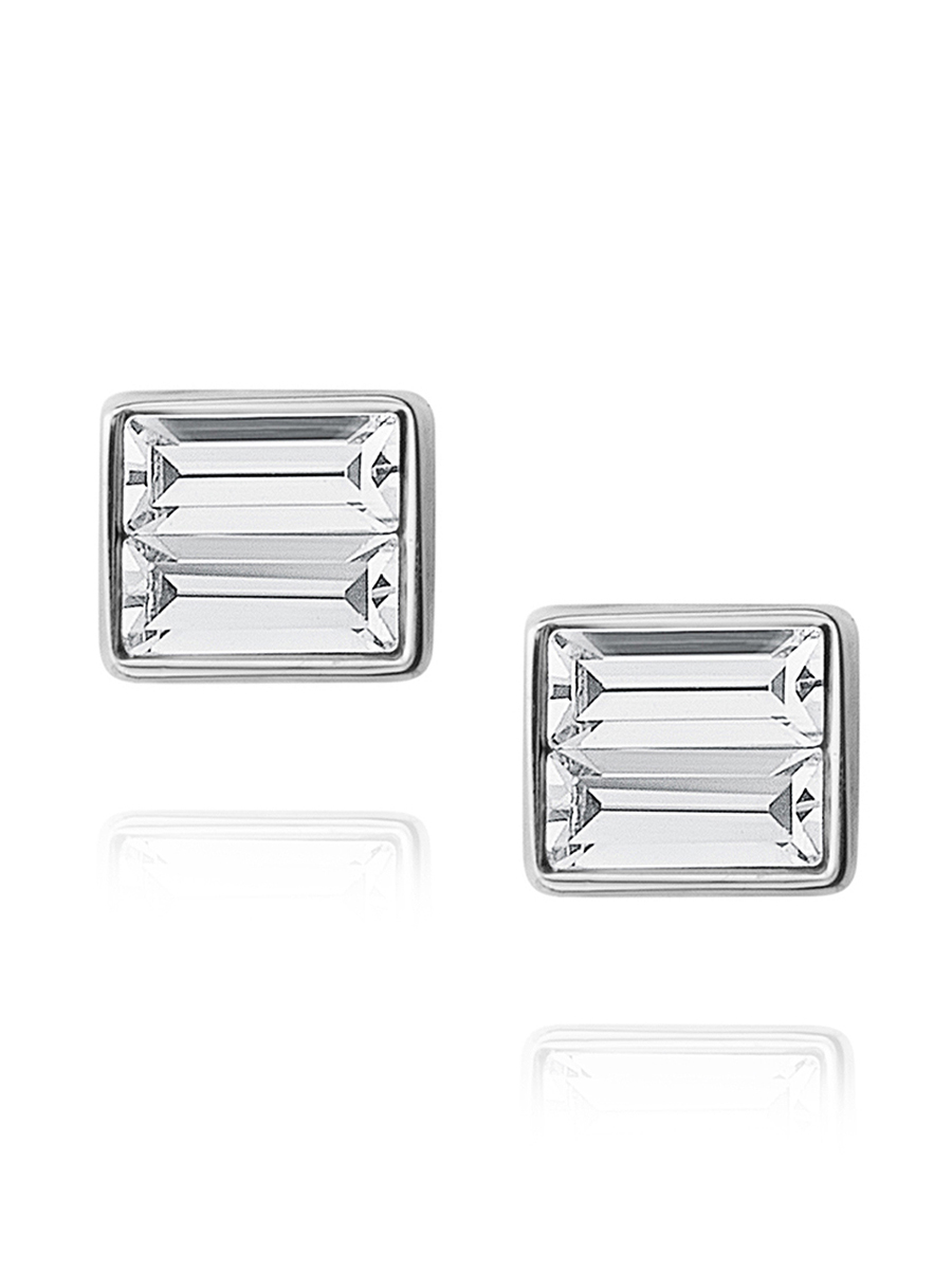 DYRBERG/KERN 银色设计师系列长型水晶耳环