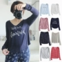 Phòng máy lạnh hàng loạt da thiết yếu V-cổ dài tay đồ ngủ nữ ngọn đơn áo ngọn phục vụ nhà mùa hè nữ pijama nam