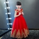 Hoa cô gái trẻ em váy cưới cô gái cô gái buổi tối ăn mặc công chúa váy fluffy đàn piano trang phục cho thấy mùa hè quan ao tre em Váy trẻ em